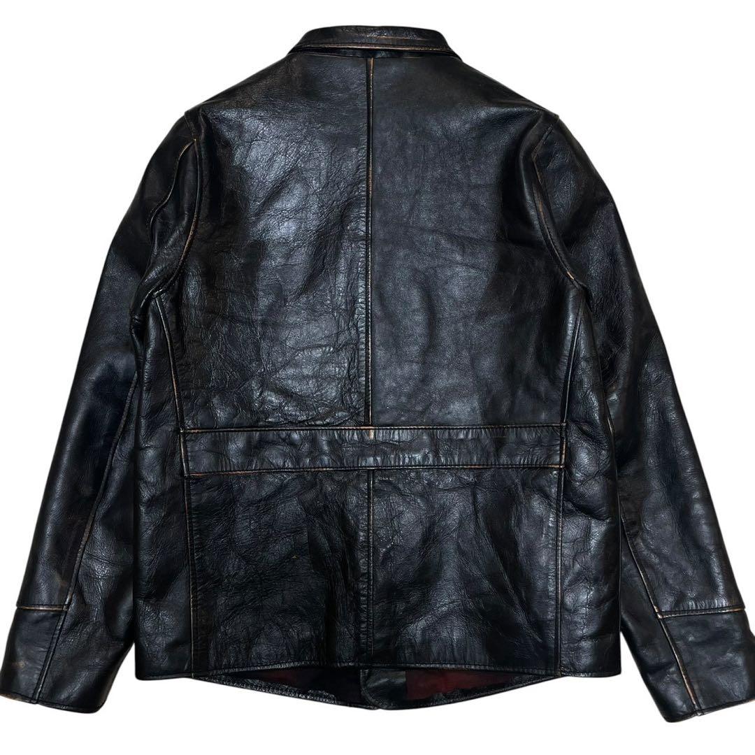 G&F WORKERS WOLFMAN JACK 馬革 カーコート ブラック M