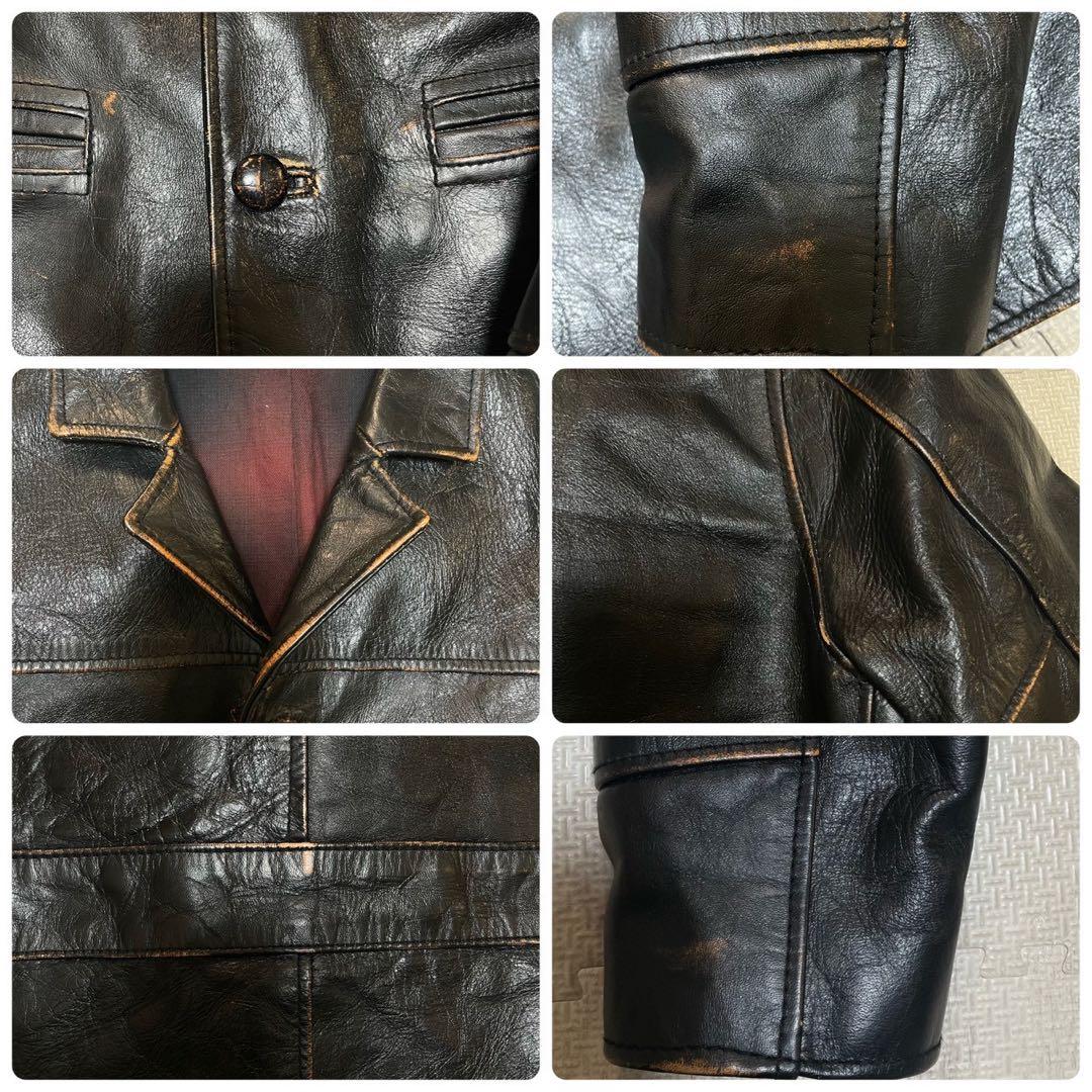 G&F WORKERS WOLFMAN JACK 馬革 カーコート ブラック M