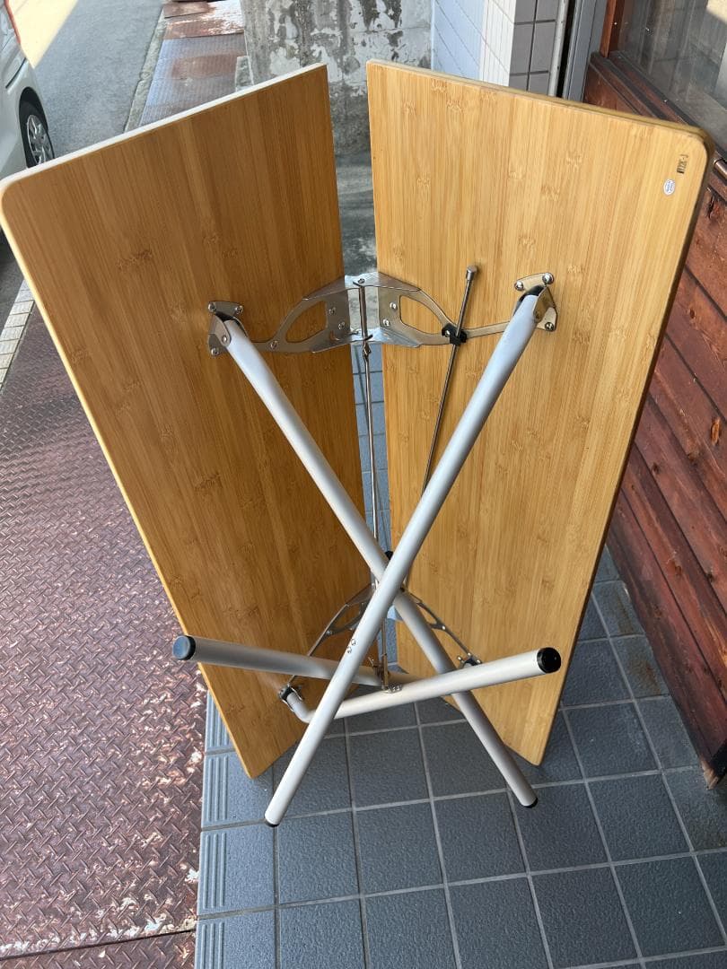 リユース　ワンアクションテーブルロング竹