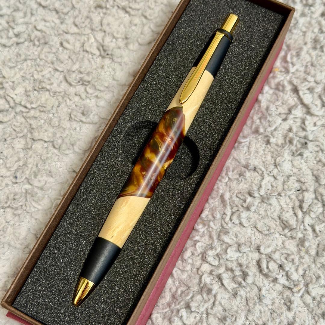 【新品】ボナンペン レジンウッド 金星 シャーペン 真鍮金具 野原工芸似 木軸