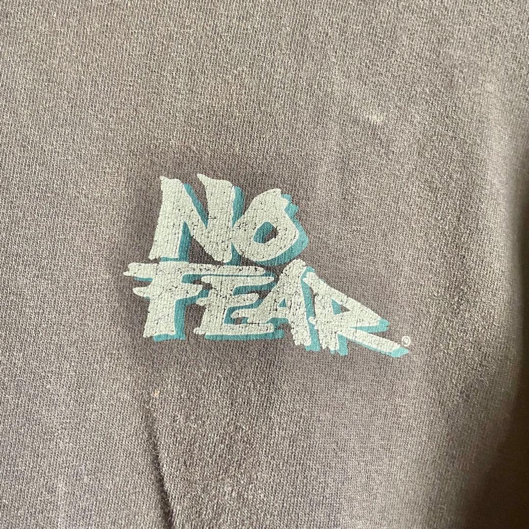 90s-00s No Fear 両面プリント 長袖 Tシャツ サンフェード レア