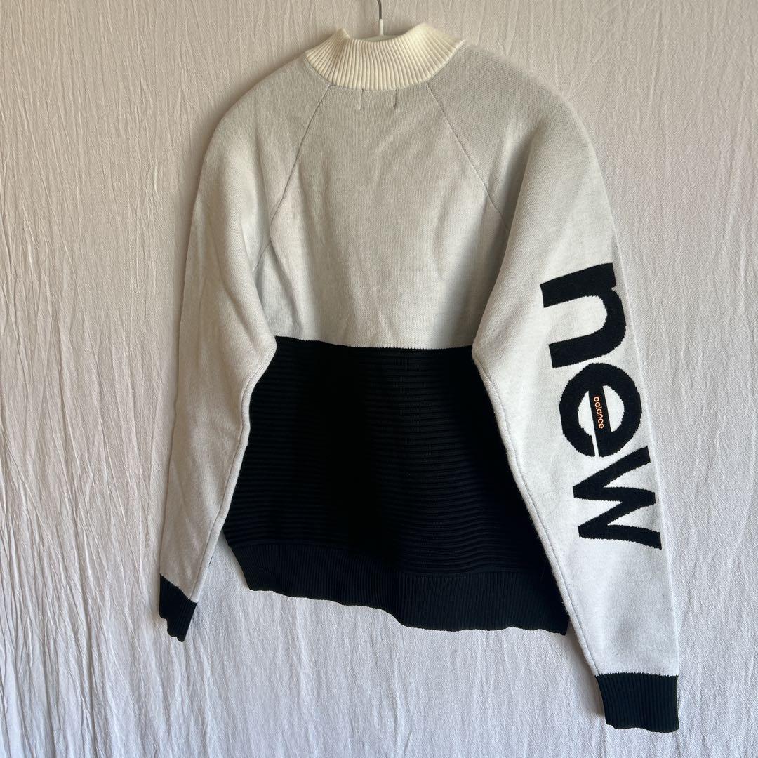 ニューバランスゴルフ モックネックニット 白黒 0サイズ 美品