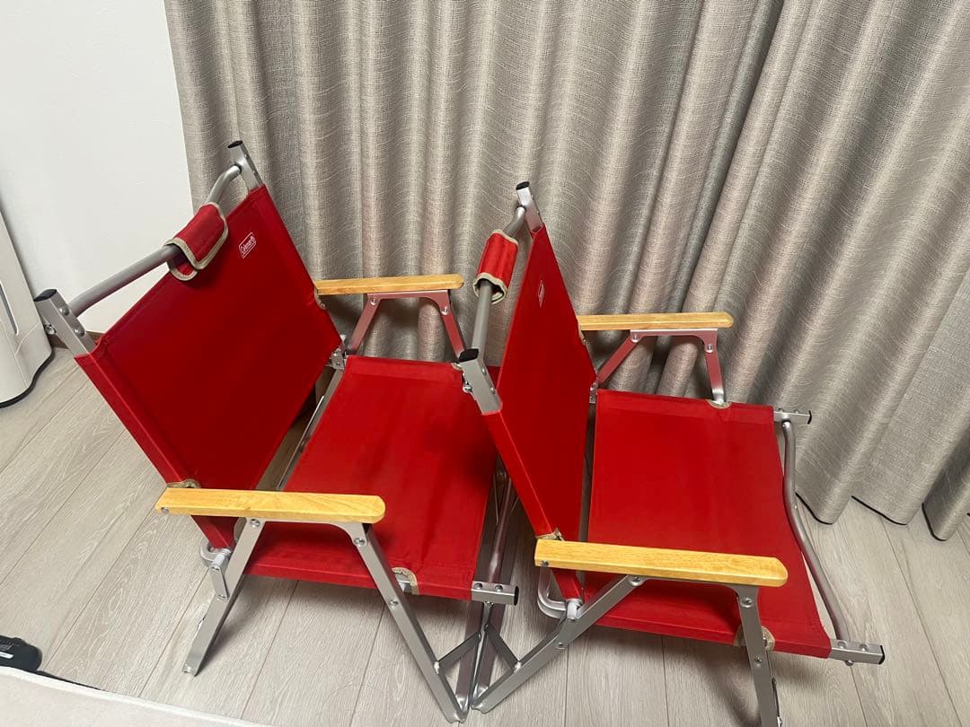 Coleman コンパクトフォールディングチェア 赤 2脚セット