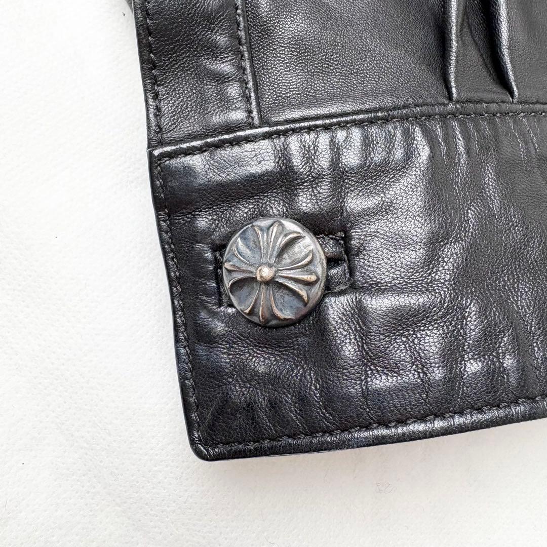 CHROME HEARTS 正規品 レザージャケット クロスボールボタン 本革
