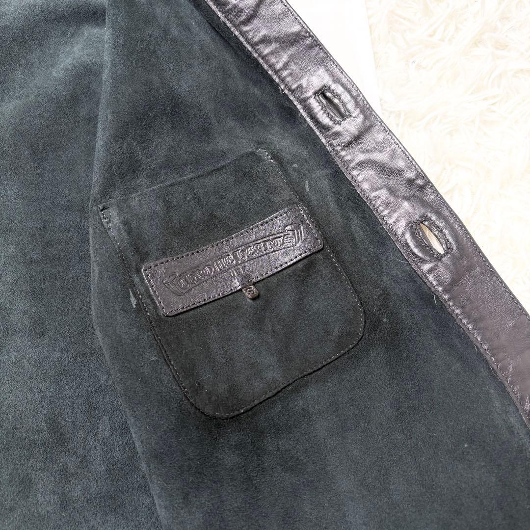 CHROME HEARTS 正規品 レザージャケット クロスボールボタン 本革