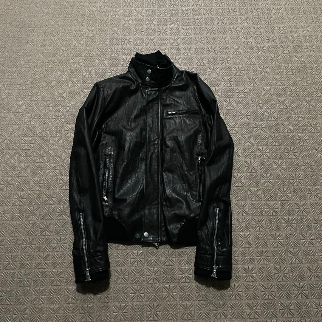 ジャケット・アウター opium darkwear black leather gimmick Jkt