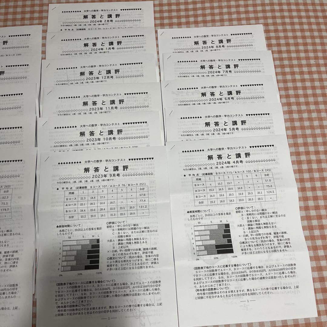 大学への数学　学力コンテスト　解答と講評　18回分