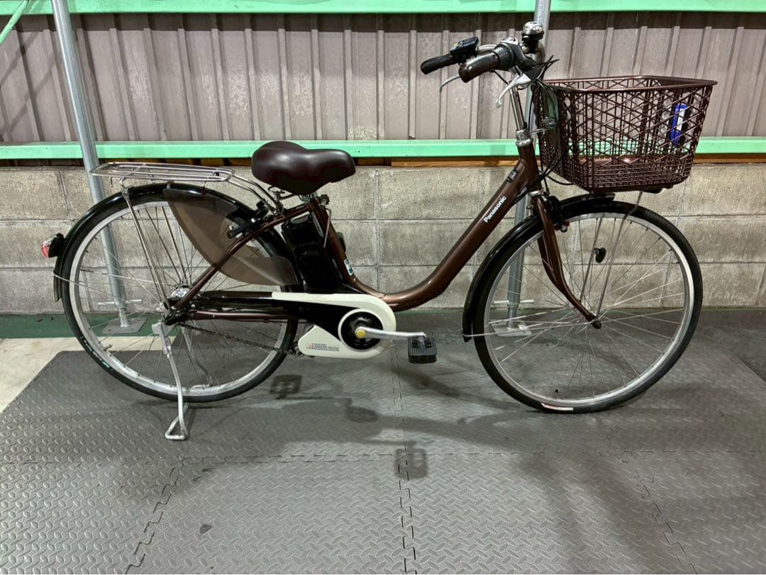№8634電動自転車パナソニック ビビDX 26インチ　ブラウン