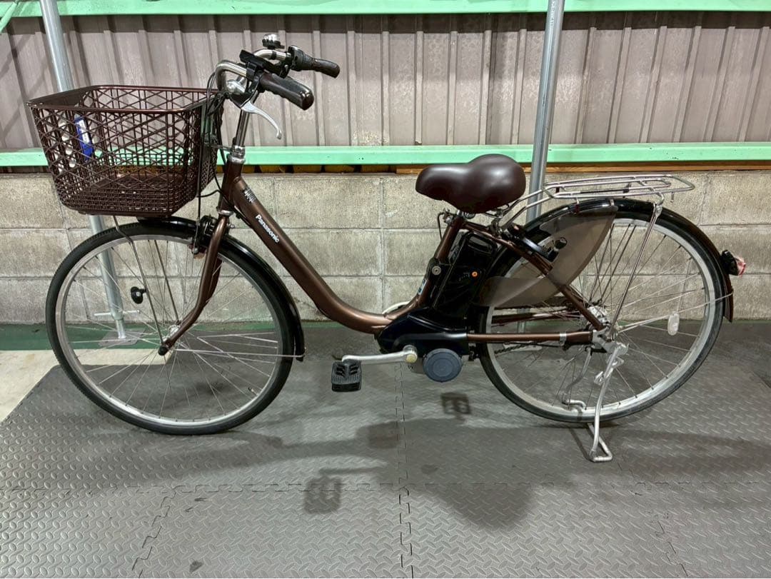 №8634電動自転車パナソニック ビビDX 26インチ　ブラウン
