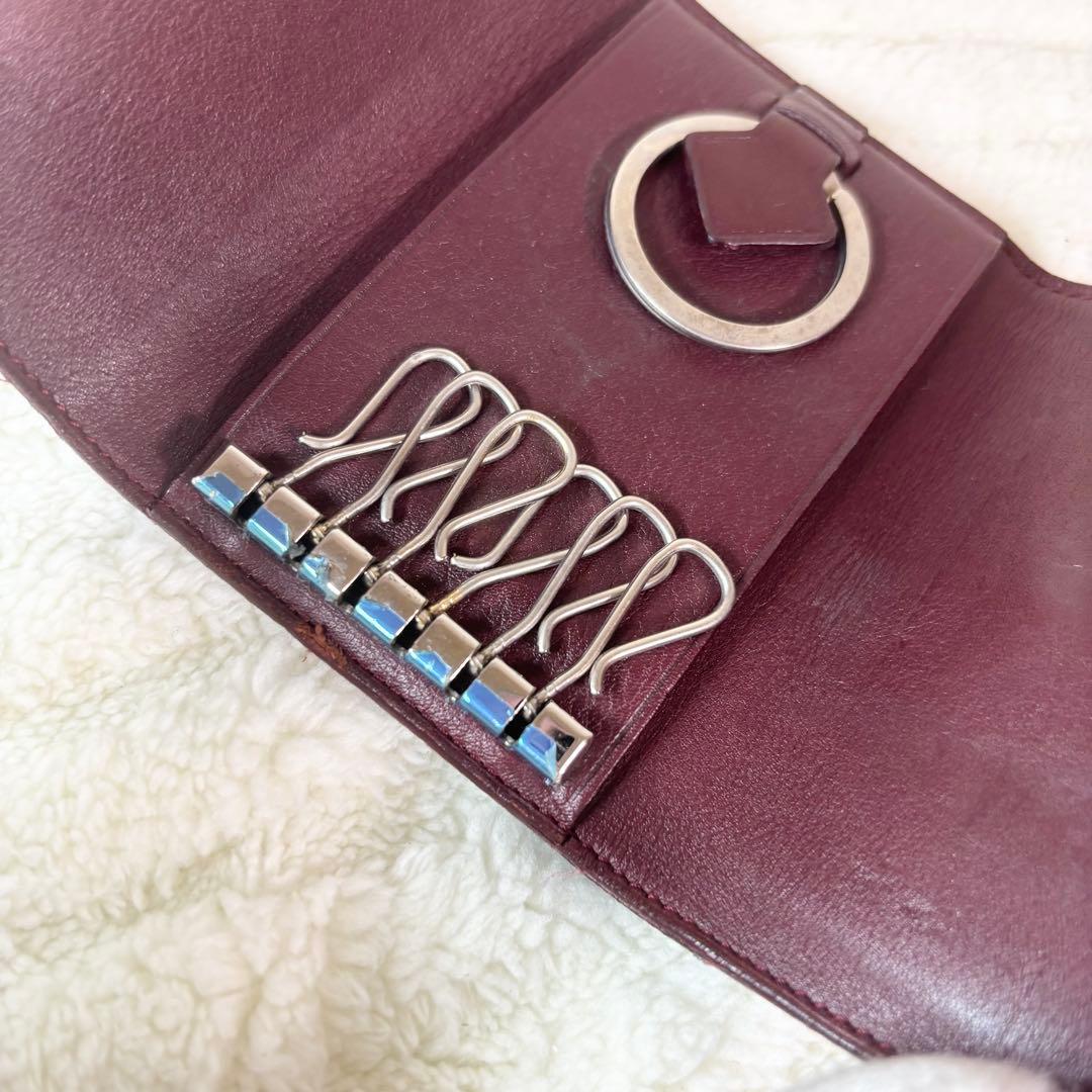 【Cartier】カルティエ カード付き 美品 6連キーケース 札入れ ブラック