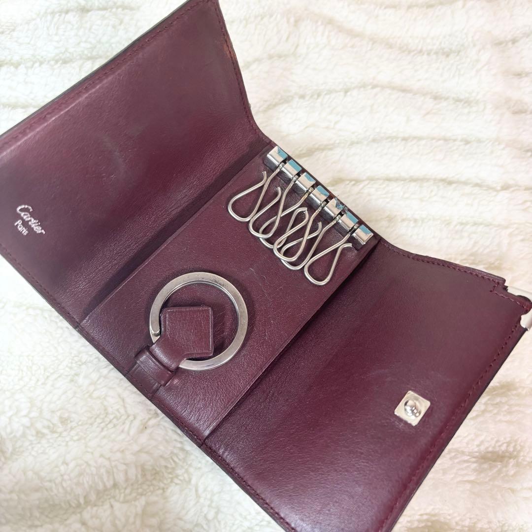 【Cartier】カルティエ カード付き 美品 6連キーケース 札入れ ブラック