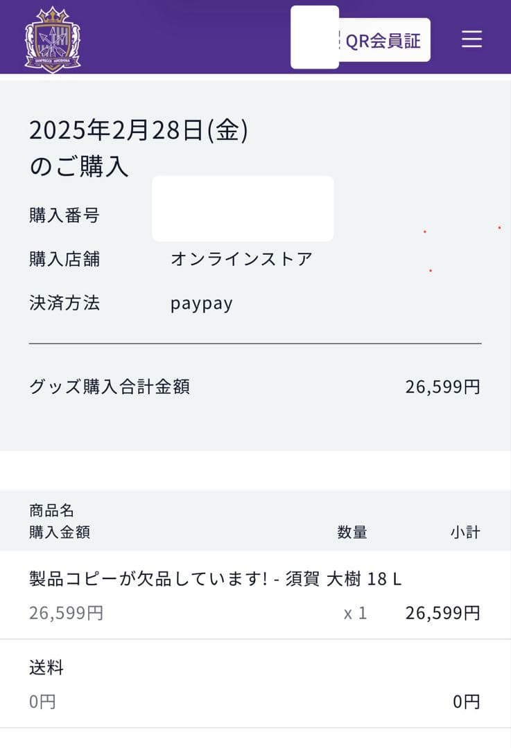 サンフレッチェ広島　ユニフォーム　背番号18 菅大輝　サイズL