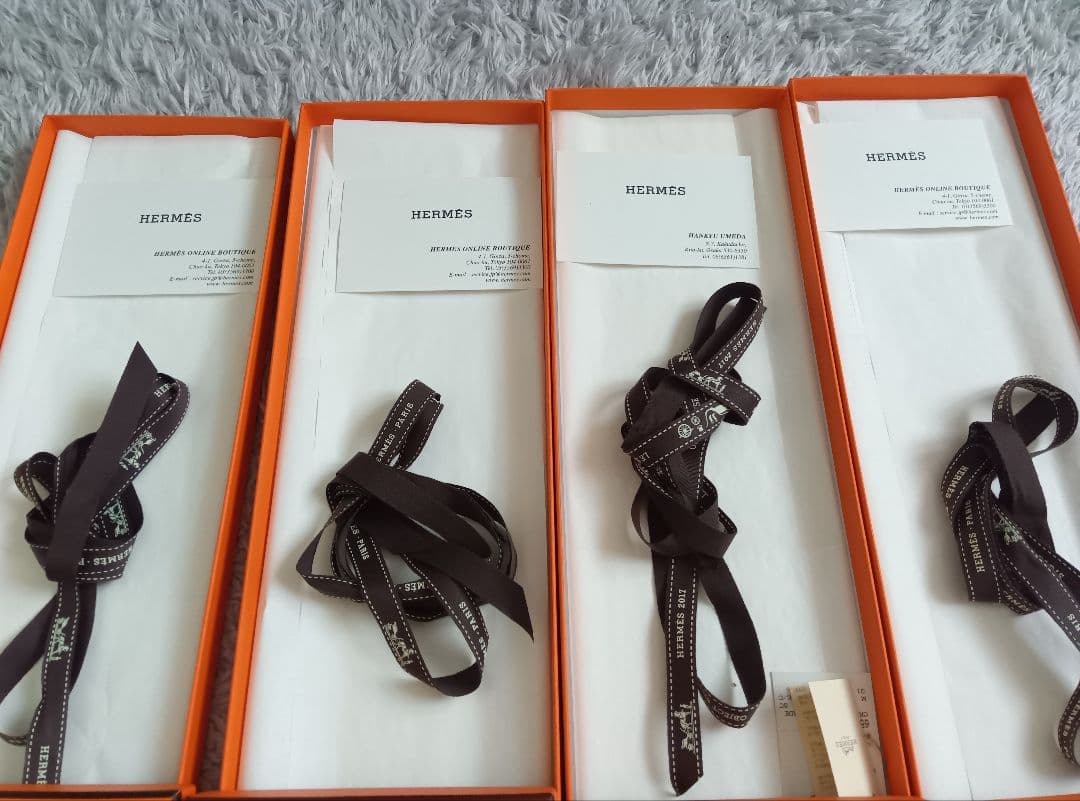 HERMES オレンジギフトバッグセット 8個 ショッパー4枚　ポストカード