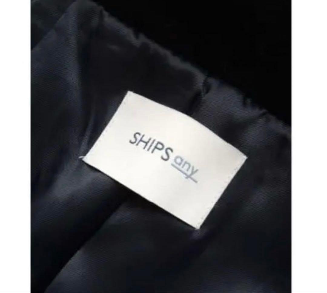SHIPS any シップス フーデット ミディ コート 40 ネイビー 美品