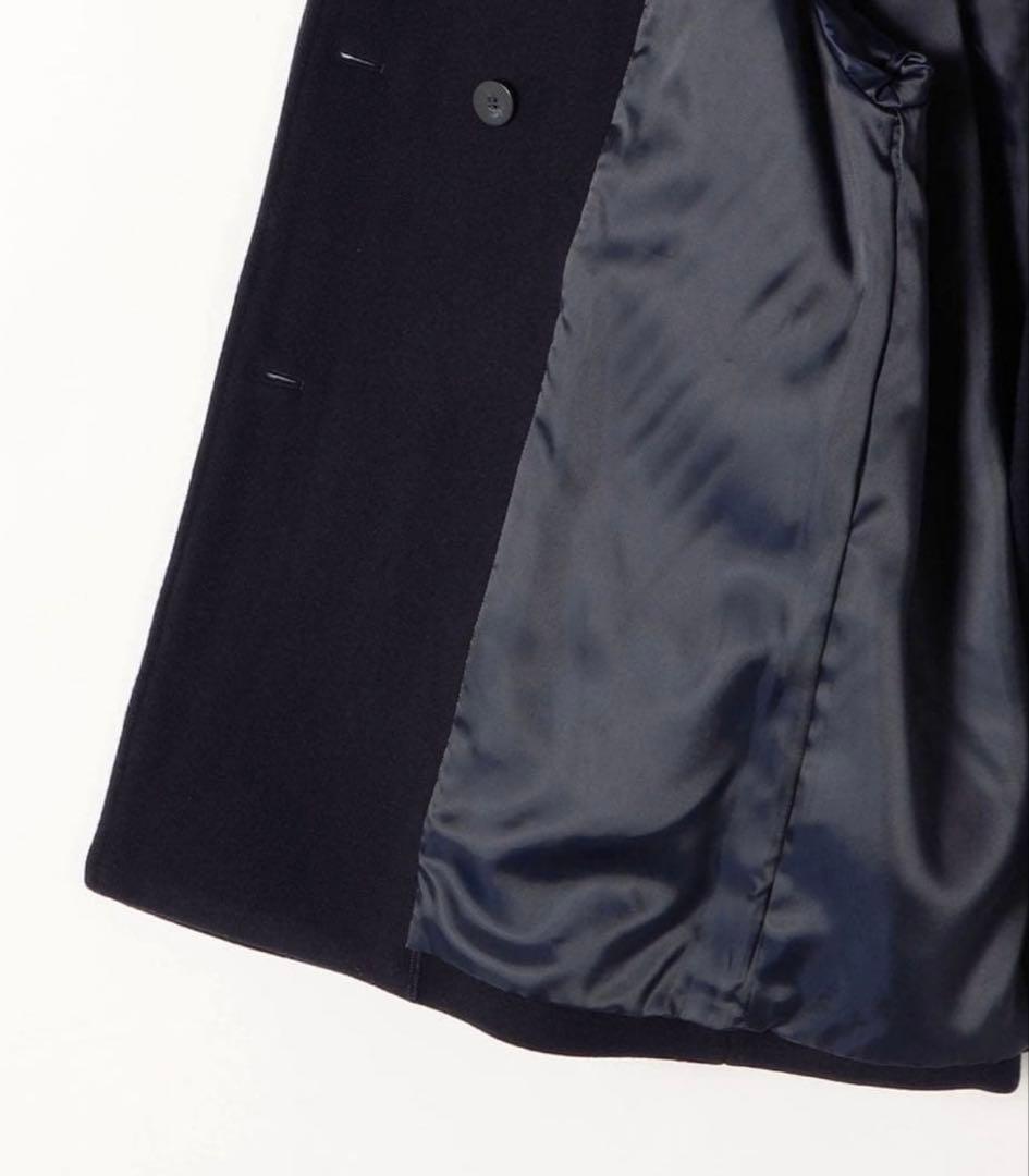 SHIPS any シップス フーデット ミディ コート 40 ネイビー 美品