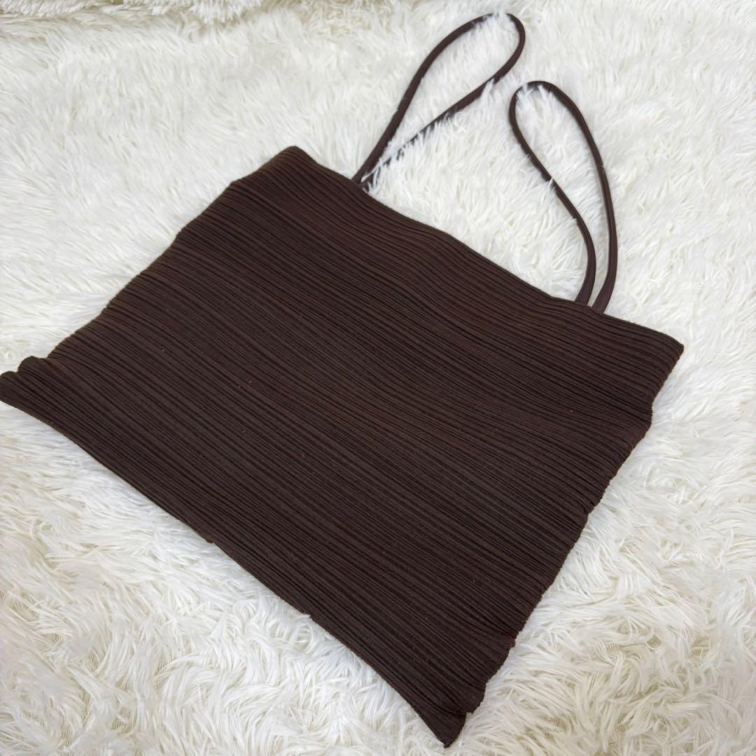 未使用 PLEATS PLEASE トライアングル ハンドバッグ 変形 ブラウン
