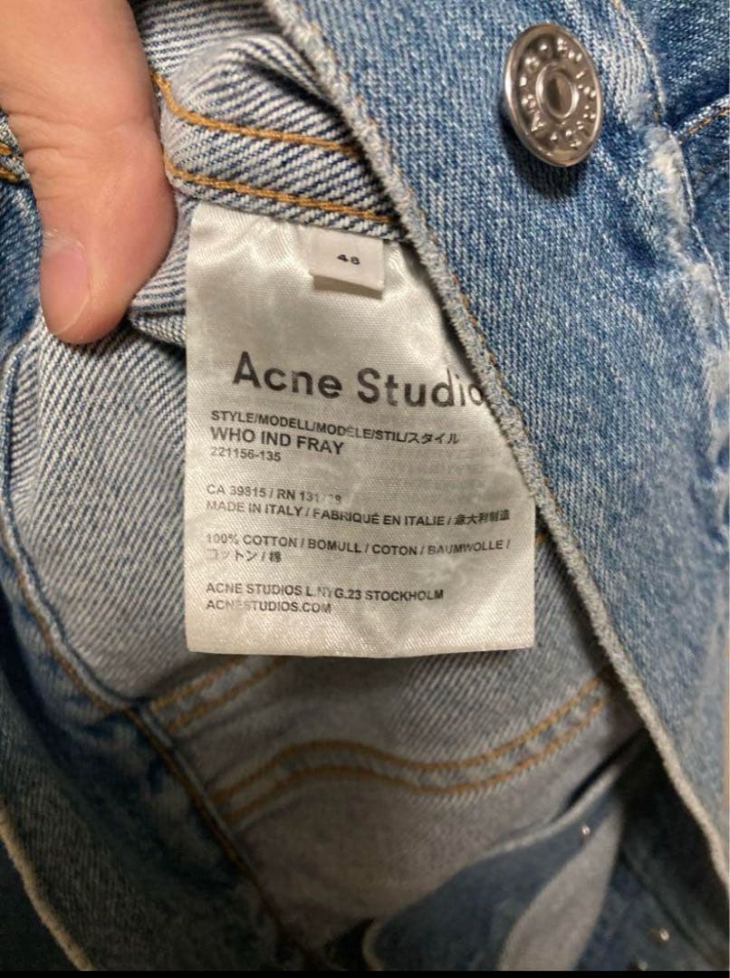 【Acne studious】BTSテテ着用　ノーカラーデニムジャケット