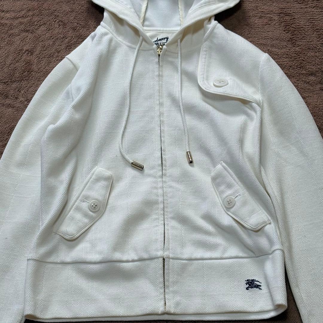 ⭐️BURBERRY LONDON⭐️BLUE LABELフルジップパーカー 白