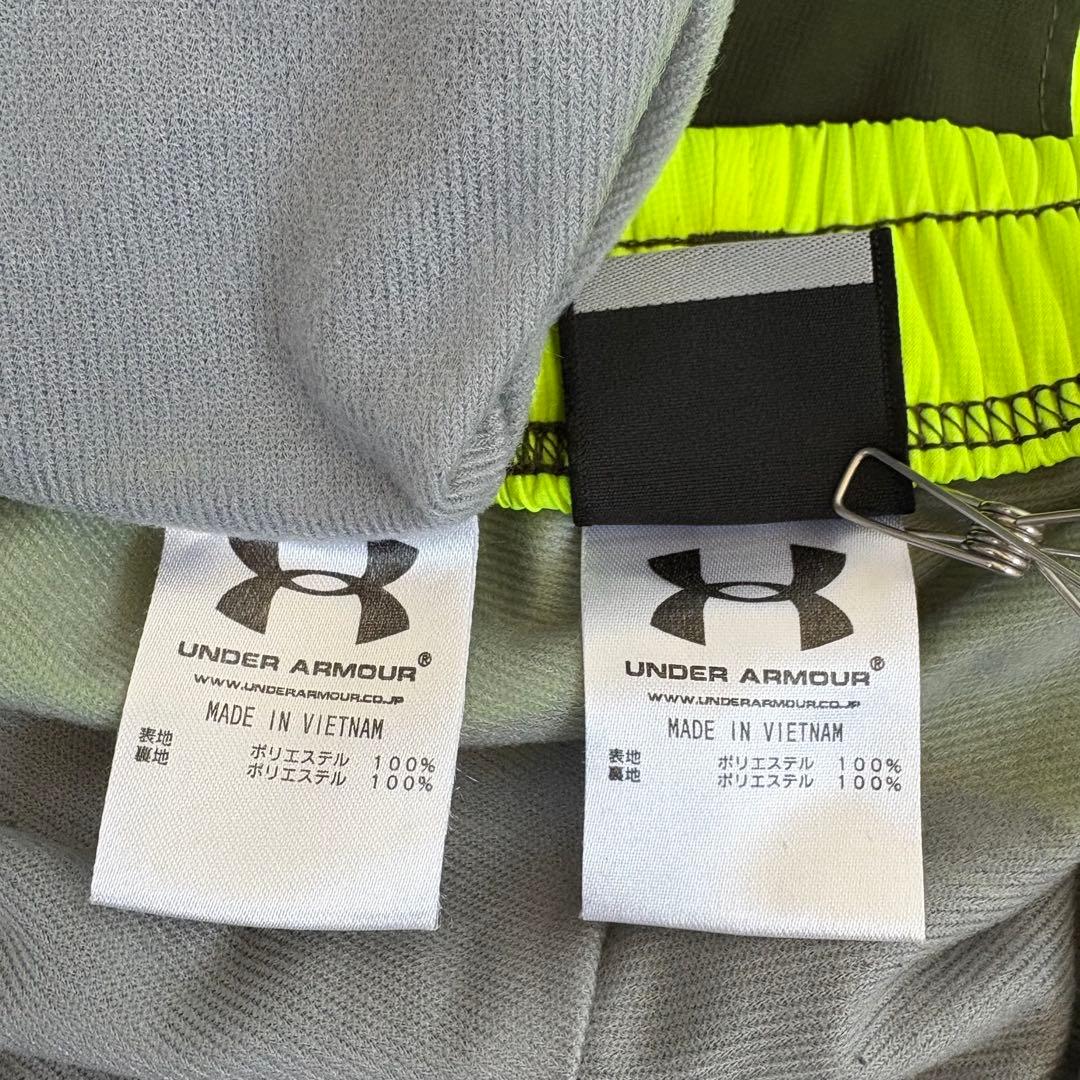 UNDER ARMOUR ウインドブレーカー　セットアップ　裏起毛　蛍光イエロー