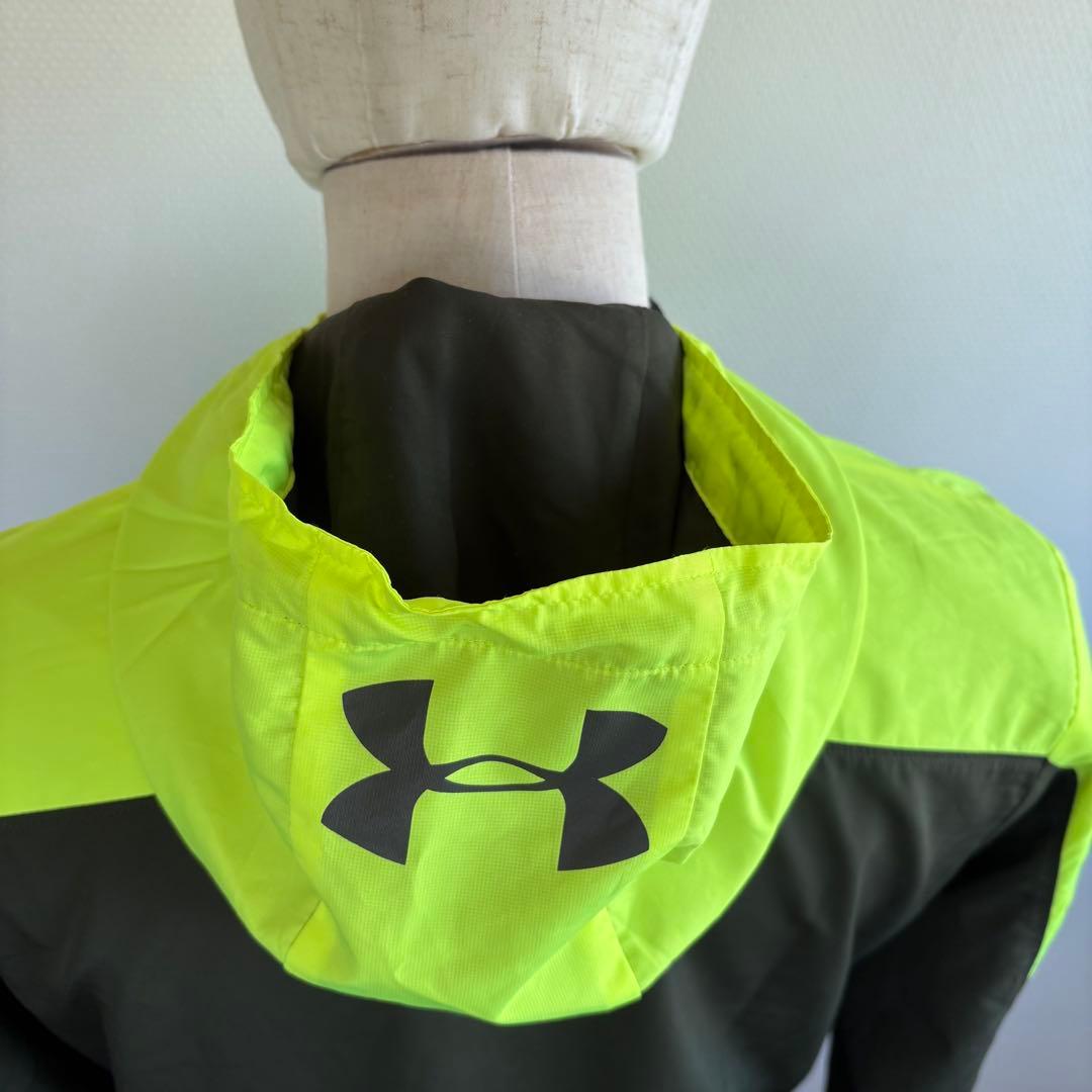 UNDER ARMOUR ウインドブレーカー　セットアップ　裏起毛　蛍光イエロー