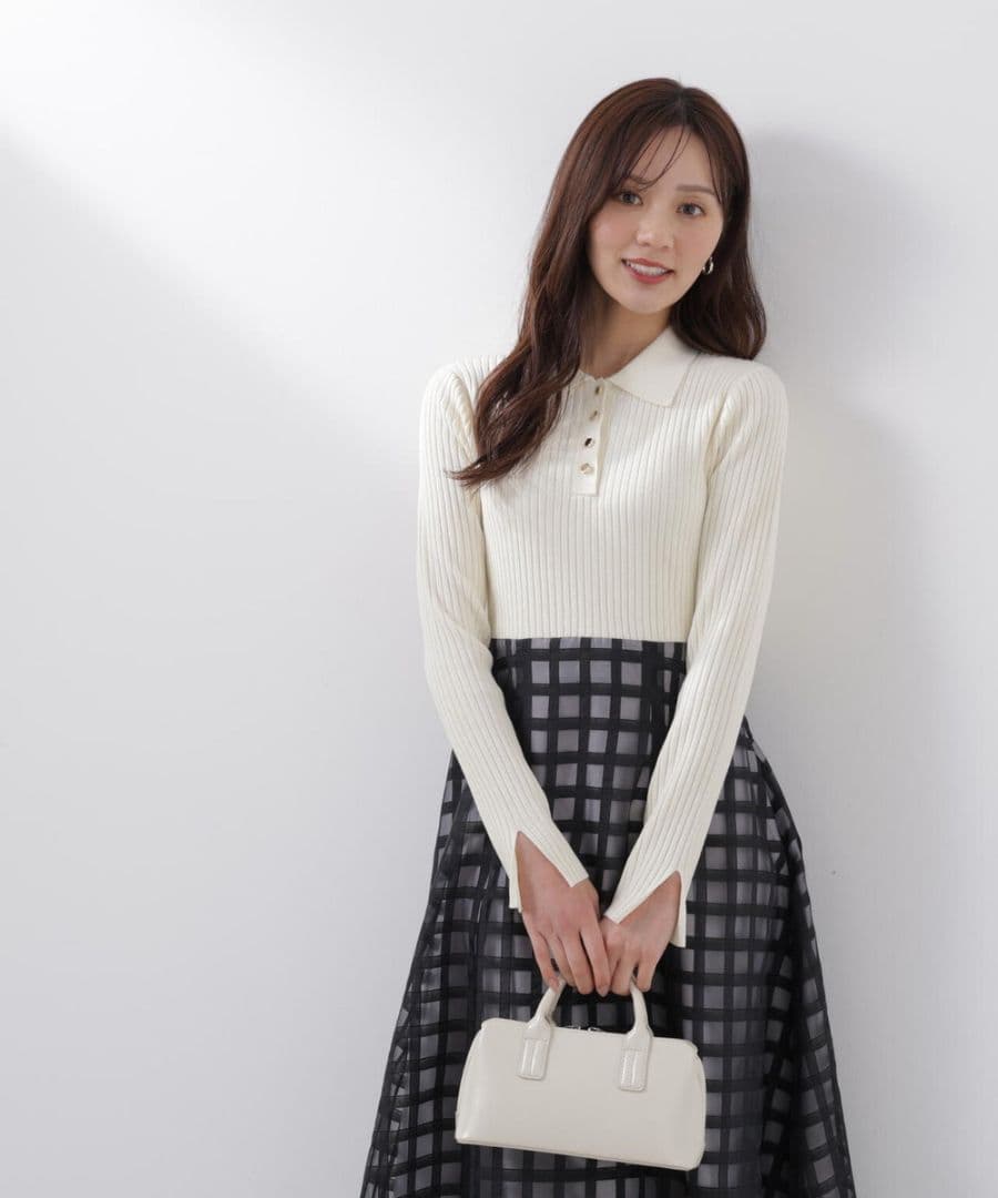 【新品】プロポーションボディドレッシング　ポロカラーニットワンピース