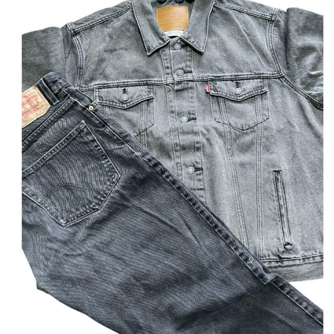 Levi's ブラックデニムジャケット XL ビックＥ　ビックサイズ