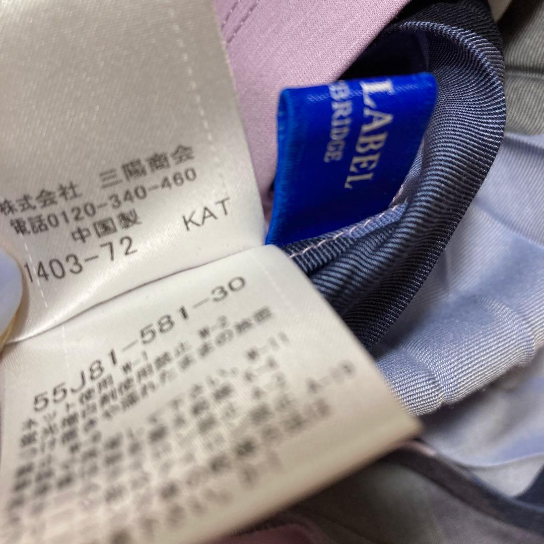 ブルーレーベルクレストブリッジ☆コンパクトクリアポンチワンピース☆チェックリボン