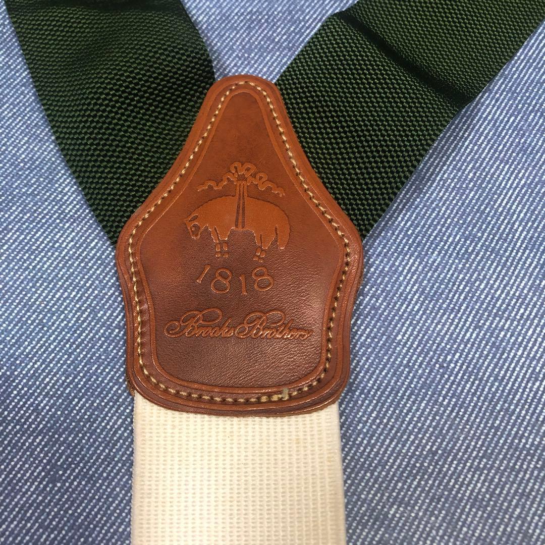 【本日限定値下未使用】Brooks BrothersY字型釦留サスペンダー Gr