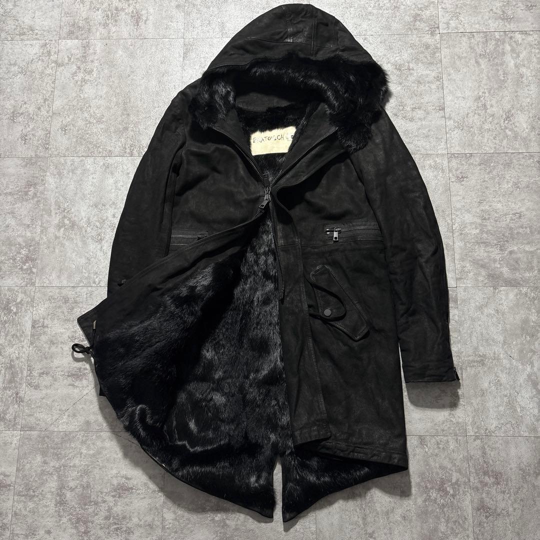 ブラック！　giorgio brato レザー　モッズコート　julius 黒