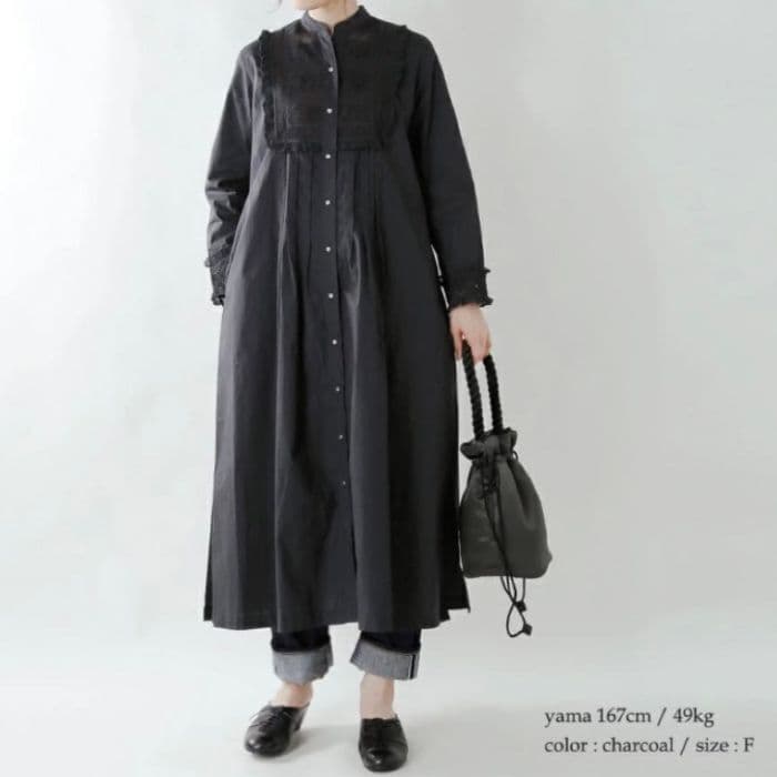 neQuittezpas　ヌキテパ　インド綿　レース　ロングシャツワンピース