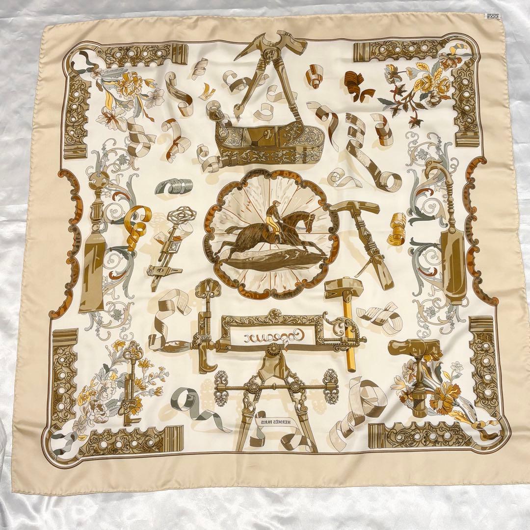 HERMES エルメス カレ90 COPEAUX 人気柄 美品