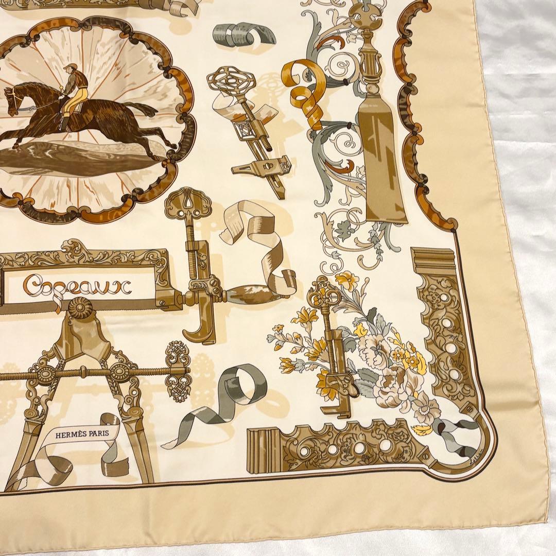 HERMES エルメス カレ90 COPEAUX 人気柄 美品