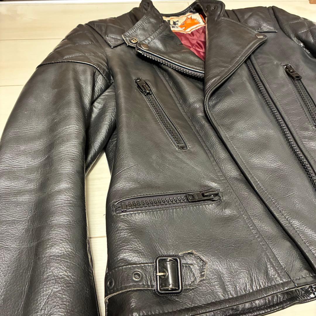 ウルフレザー WOLF LEATHERSレザー セミダブルライダースジャケット