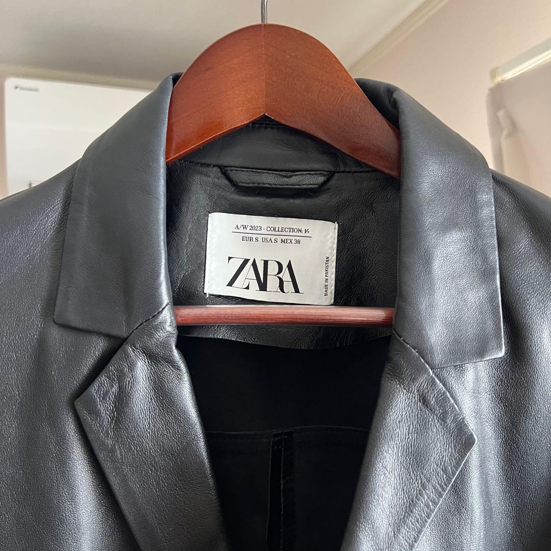 ZARA studio collection 本革 ラムレザー ダブルジャケット