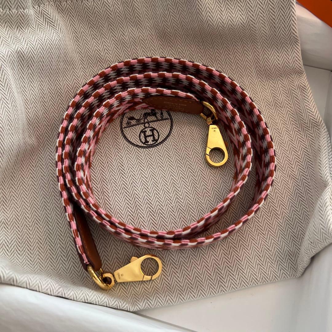 エルメス バンドリエール サングル アレグロ ピンク　レッド　ブラウン　85cm