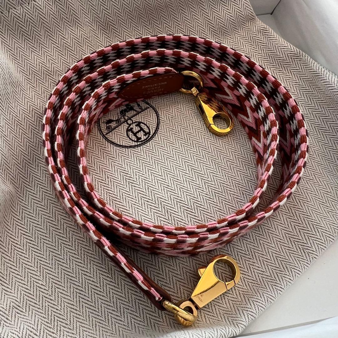 エルメス バンドリエール サングル アレグロ ピンク　レッド　ブラウン　85cm