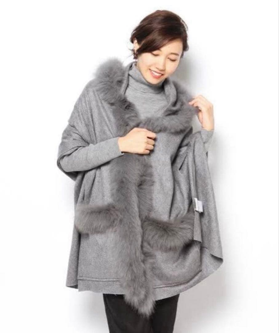 【極美品】グレースコンチネンタル フォックスファー カシミヤストール
