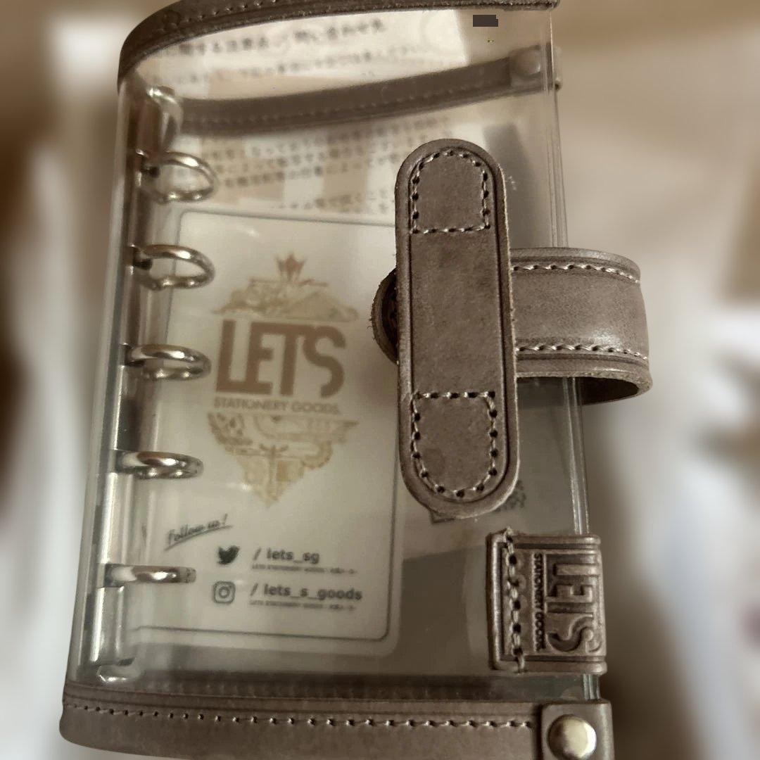 LETS STATIONERY GOODS クリアシステム手帳 ミニ5グレージュ