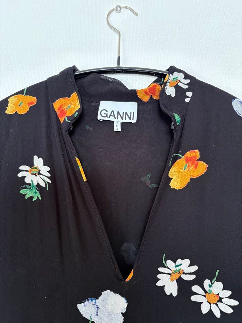 GANNI 花柄ロングワンピース 長袖