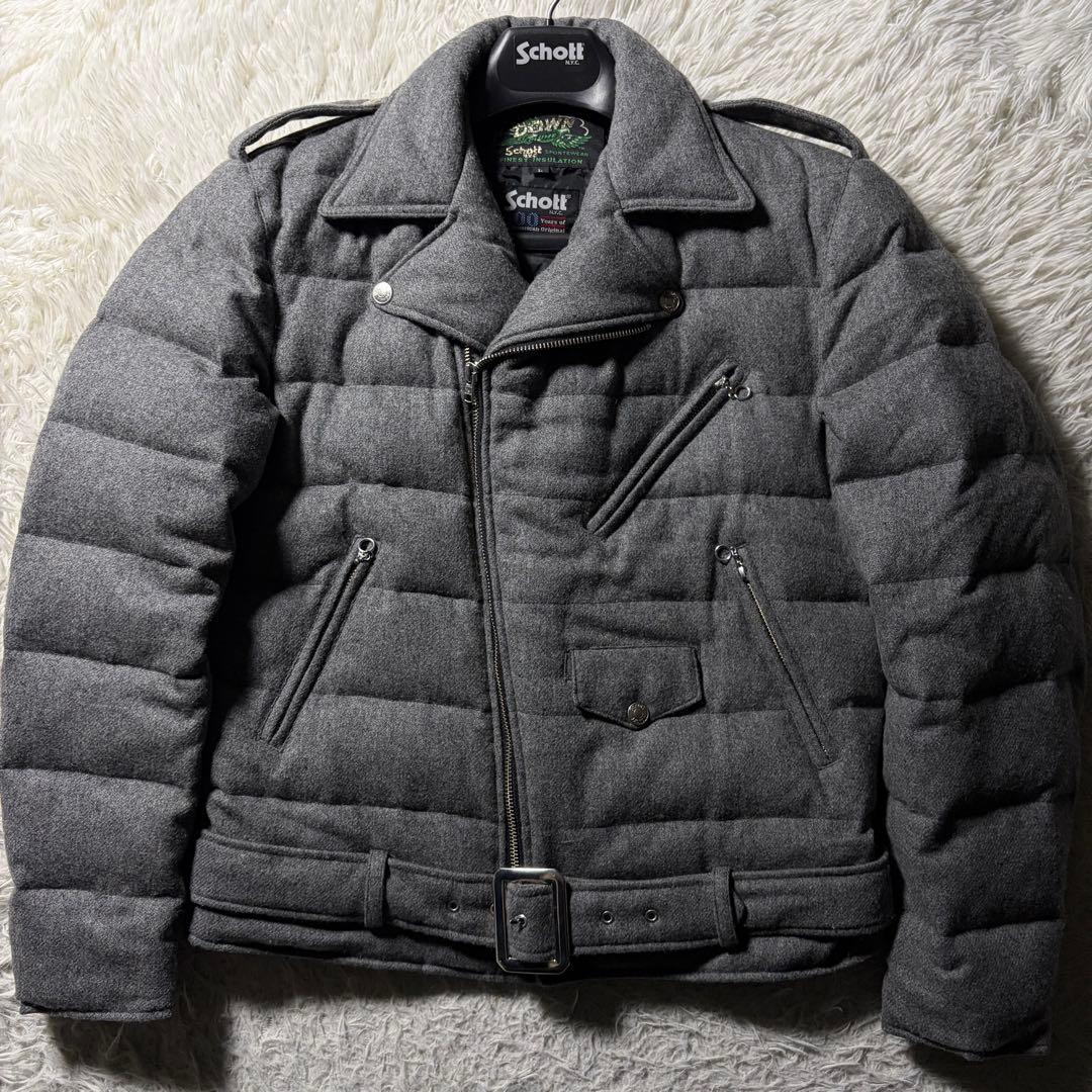 美品/希少モデル■schott ダウンジャケット　ライダース　ダブル　100周年