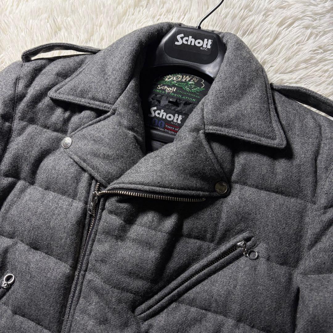 美品/希少モデル■schott ダウンジャケット　ライダース　ダブル　100周年