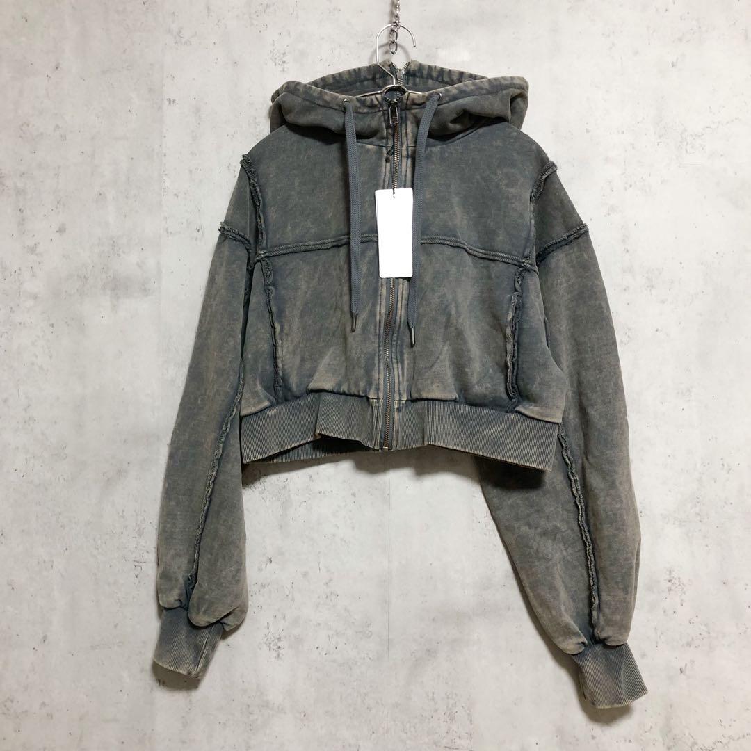 新品タグ付　HARE ピグメントジップ　ショートパーカー