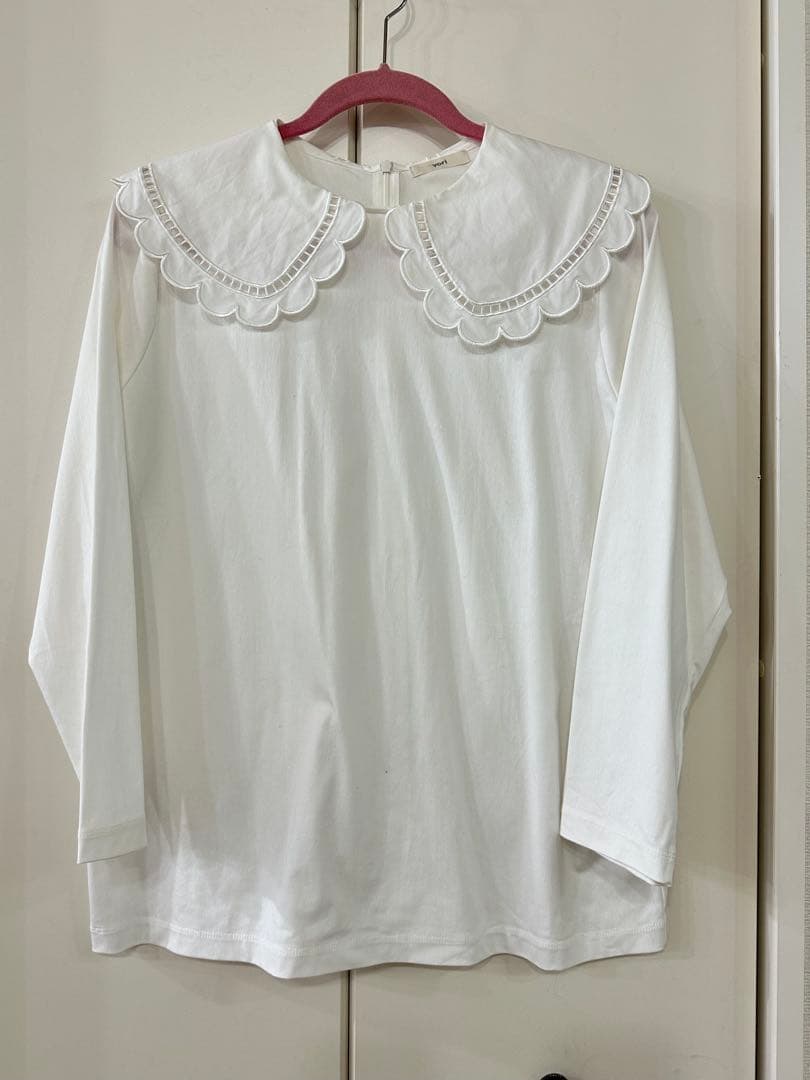 yori スカラップカラーロンtee