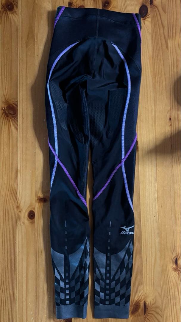 mizunoバイオギア ロングタイツ レディース　Ｓサイズ　ブラック×パープル