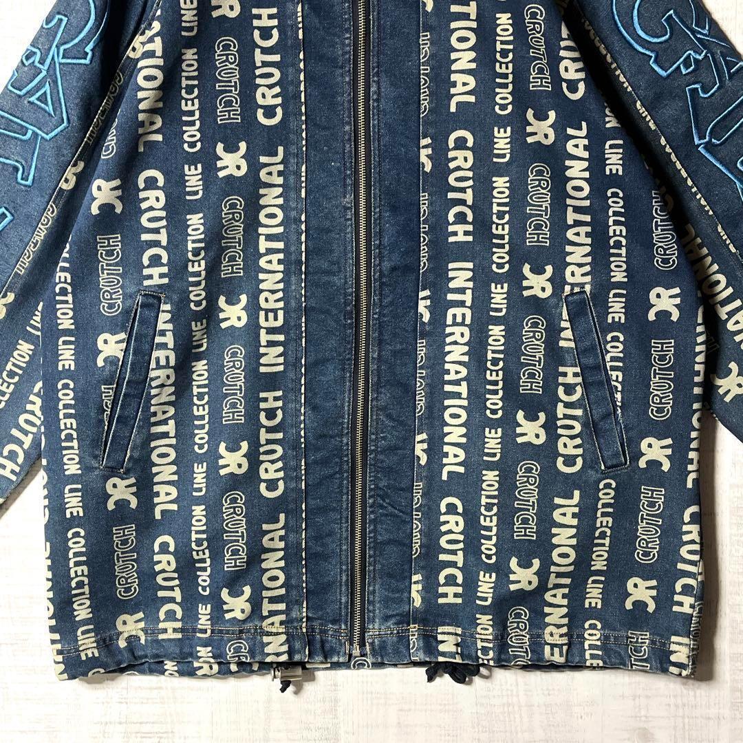 akio様ご購入分　ガルフィー 総柄デニムジャケット ビッグロゴ 刺繍 袖ロゴ