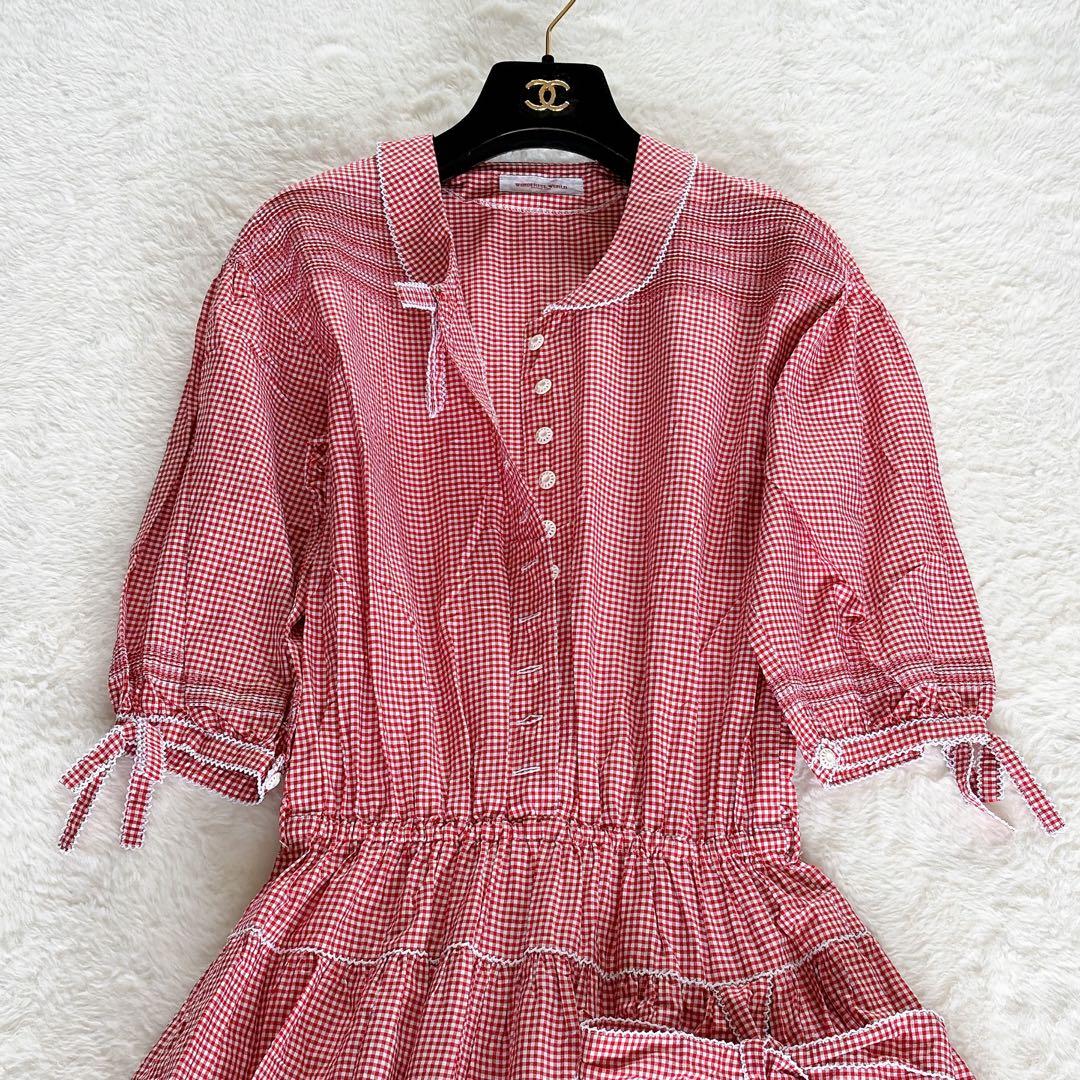 激レア美品【ワンダフルワールド】ギンガムチェック パッチワーク ロングワンピース