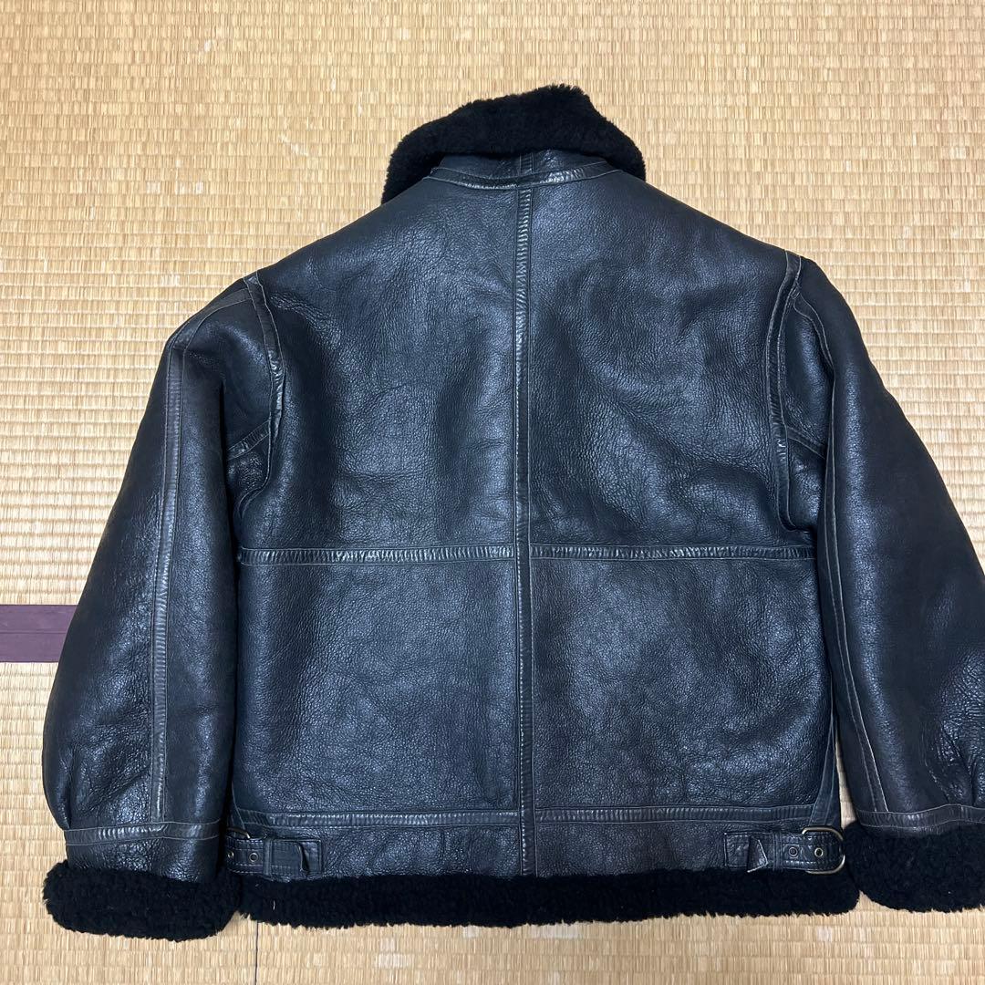 フライトジャケット　B-3 ムートン　羊革　ブラック　レザージャケット　B3