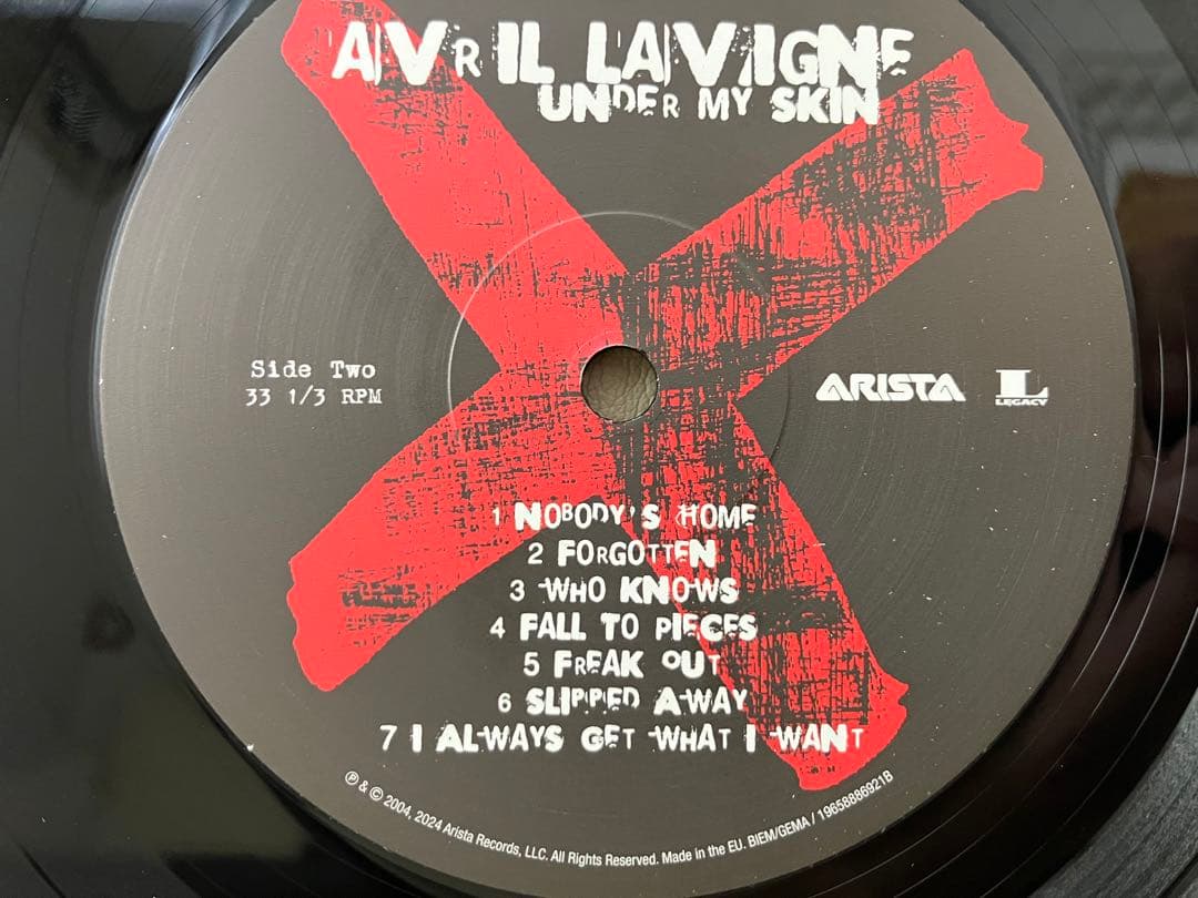 【極美品•アナログ盤】Avril Lavigne / UNDER MY SKIN