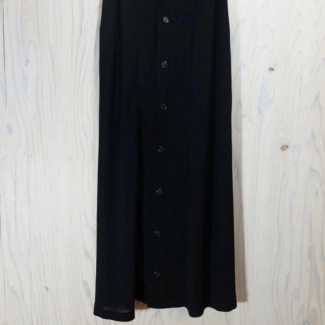 ワイズ Y'sヨウジ ヤマモト 前ボタン ロングワンピース ジレ 黒