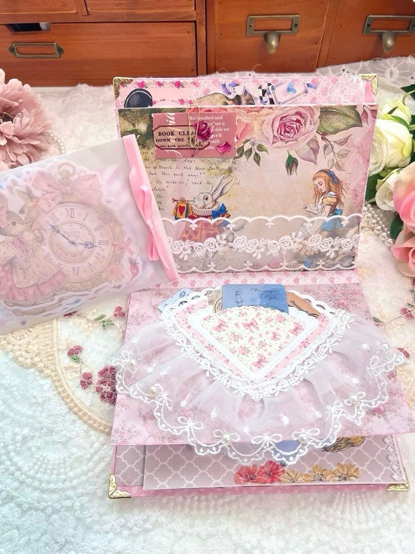 くぅページ♡　おすそ分けファイル　コラージュノート　ミニ蛇腹ファイル２点